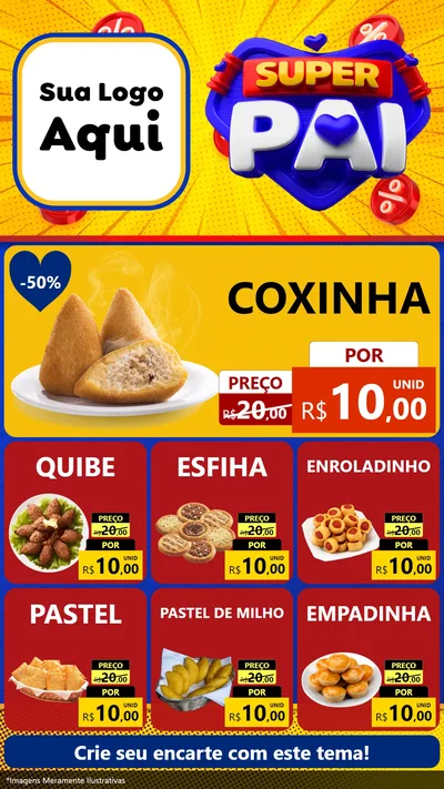 Modelo de Rede Social para Stories com o tema Super Pai para Salgadaria