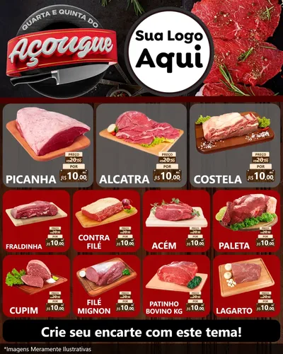 Modelo de Rede Social para Feed Instagram com o tema Quarta e Quinta do Açougue para Açougue