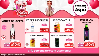 Modelo de TV para TV Horizontal com o tema Mês da Mulher para Distribuidora de bebidas