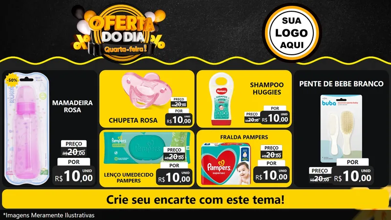 Modelo de TV para TV Horizontal com o tema Oferta do Dia - Quarta Feira! para Bebês