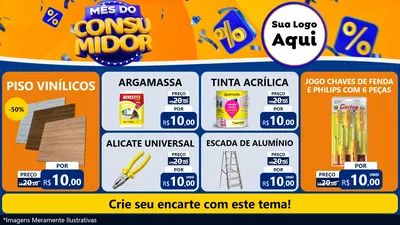 Modelo de TV para TV Horizontal com o tema Mês do Consumidor para Material para Construção