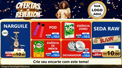 Modelo de TV para TV Horizontal com o tema Ofertas de Réveillon para Tabacaria