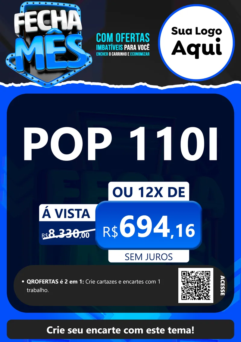 Modelo de Cartaz para Cartaz A4 Vertical com o tema Fecha Mês para Concessionaria de Motos
