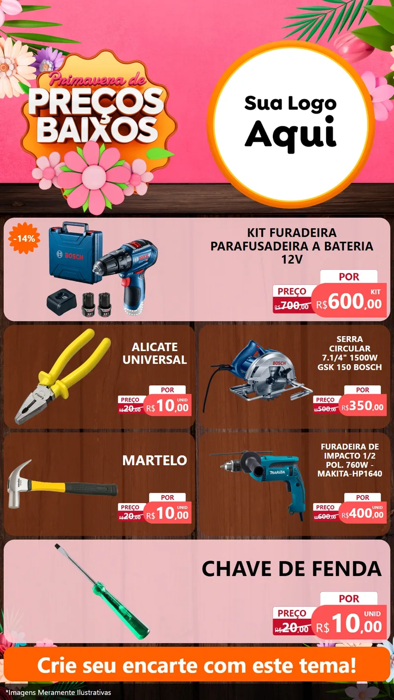 Modelo de TV para TV Vertical com o tema Primavera de Preços Baixos para Maquinas e Ferramentas