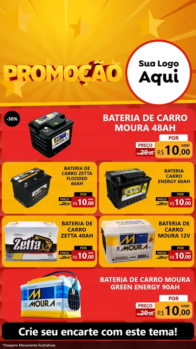 Modelo de TV para TV Vertical com o tema Promoção para Baterias Elétricas
