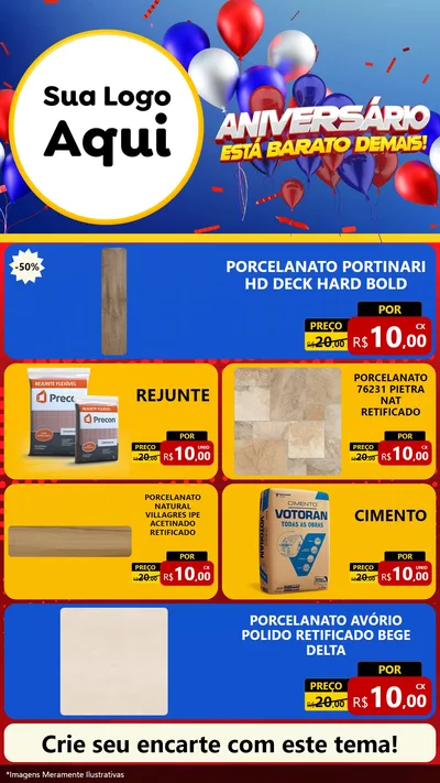 Modelo de TV para TV Vertical com o tema Aniversário para Pisos e revestimentos