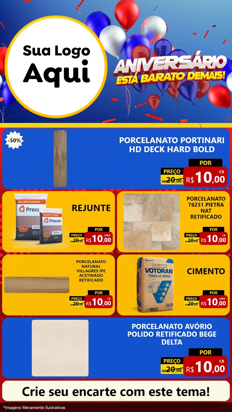 Modelo de TV para TV Vertical com o tema Aniversário para Pisos e revestimentos