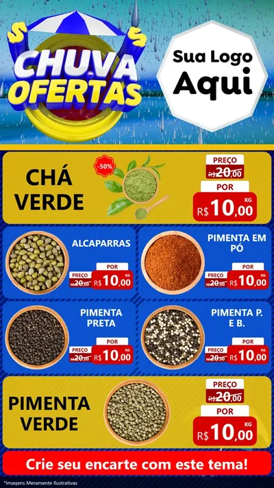 Modelo de TV para TV Vertical com o tema Chuva de Ofertas para Produtos Naturais