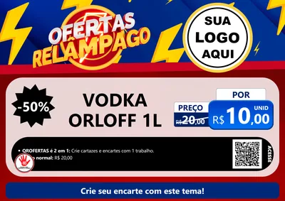 Modelo de Cartaz para Cartaz A4 Horizontal com o tema Ofertas Relâmpago para Distribuidora de bebidas