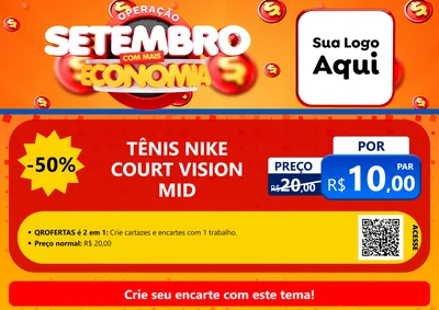 Modelo de Cartaz para Cartaz A4 Horizontal com o tema Operação Setembro Com Muita Economia para Calçados