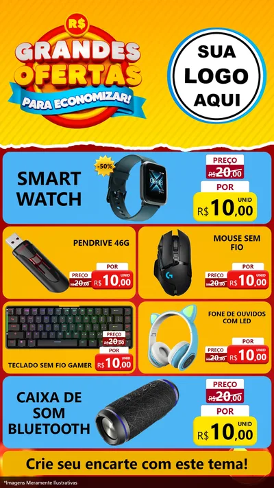 Modelo de TV para TV Vertical com o tema Grandes Ofertas Para Economizar! para Informática