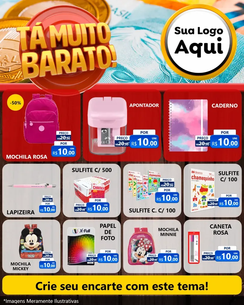 Modelo de Rede Social para Feed Instagram com o tema Está Muito Barato para Papelaria