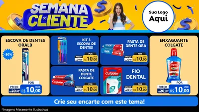 Modelo de TV para TV Horizontal com o tema Semana do Cliente para Higiene Pessoal