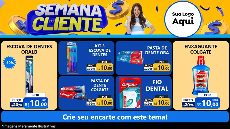 Modelo de TV para TV Horizontal com o tema Semana do Cliente para Higiene Pessoal