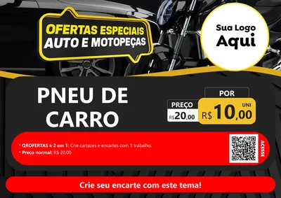 Modelo de Cartaz para Cartaz A4 Horizontal com o tema Ofertas Especiais Auto e Motopeças para Auto peças