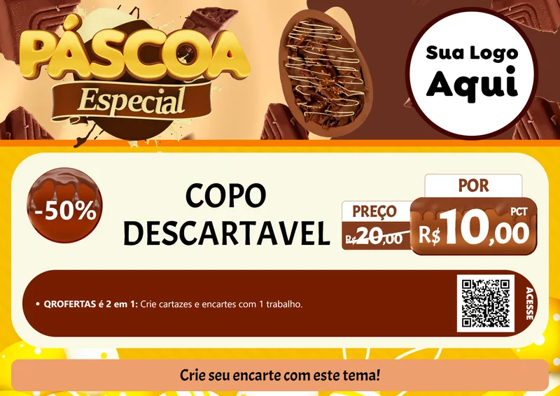 Modelo de Cartaz para Cartaz A4 Horizontal com o tema Páscoa Especial para Embalagens