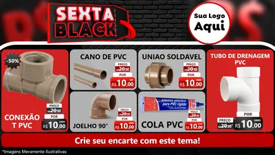 Modelo de TV para TV Horizontal com o tema Sexta Black para Tubos e conexões