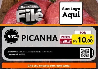 Modelo de Cartaz para Cartaz A4 Horizontal com o tema Segunda do Filé para Açougue