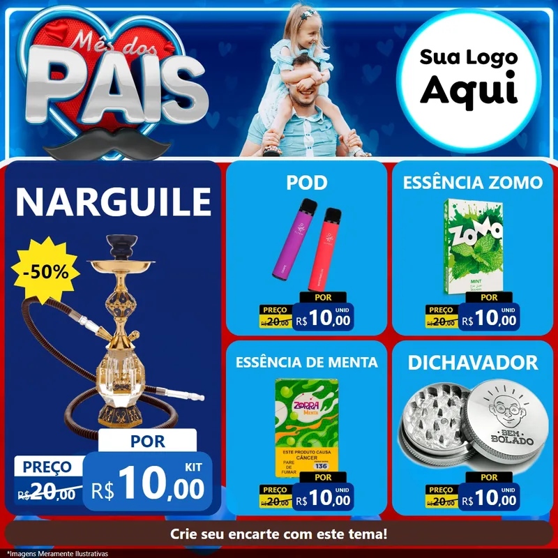 Modelo de Rede Social para Feed Facebook com o tema Mês Dos Pais para Tabacaria