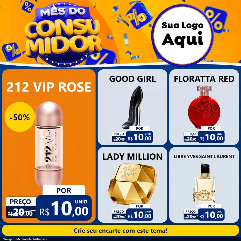 Modelo de Rede Social para Feed Facebook com o tema Mês do Consumidor para Perfumes