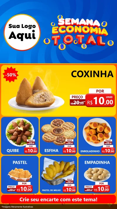 Modelo de Rede Social para Stories com o tema Semana Economia Total para Salgadaria