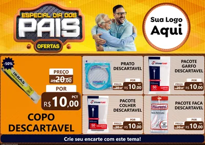 Modelo de Encarte para Encarte A4 Horizontal com o tema Especial Dia dos Pais para Embalagens