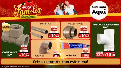 Modelo de TV para TV Horizontal com o tema Alegria em Família Super Ofertas - Natal para Tubos e conexões