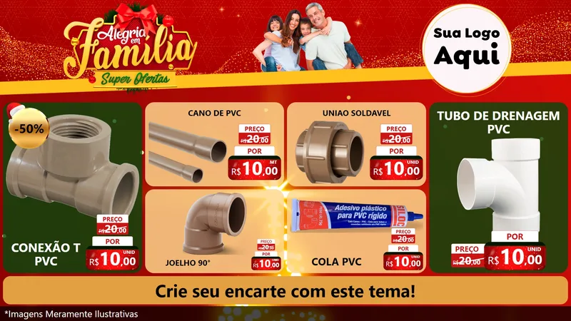 Modelo de TV para TV Horizontal com o tema Alegria em Família Super Ofertas - Natal para Tubos e conexões