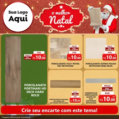 Modelo de Rede Social para Feed Facebook com o tema O Melhor Natal para Pisos e revestimentos