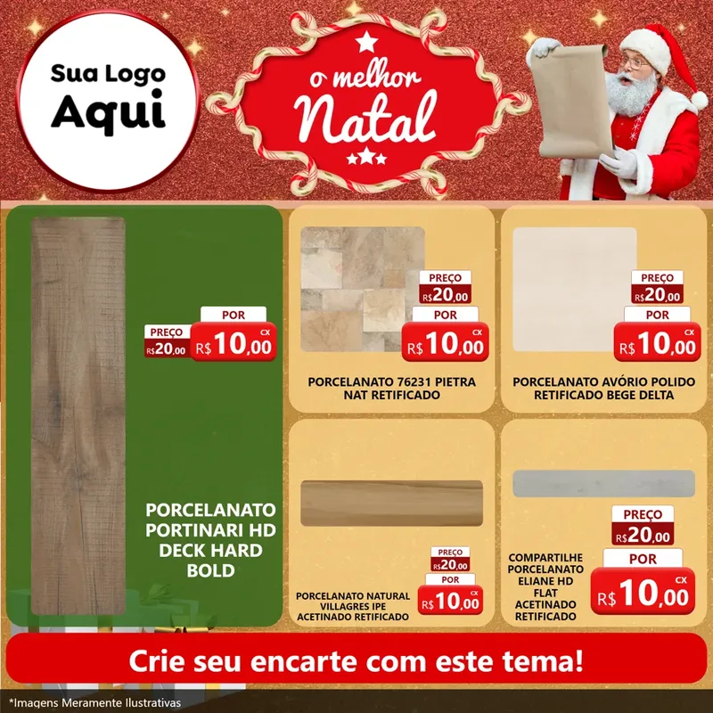 Modelo de Rede Social para Feed Facebook com o tema O Melhor Natal para Pisos e revestimentos