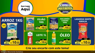 Modelo de TV para TV Horizontal com o tema Semana da Independência Declaramos Preços Baixos para Supermercado