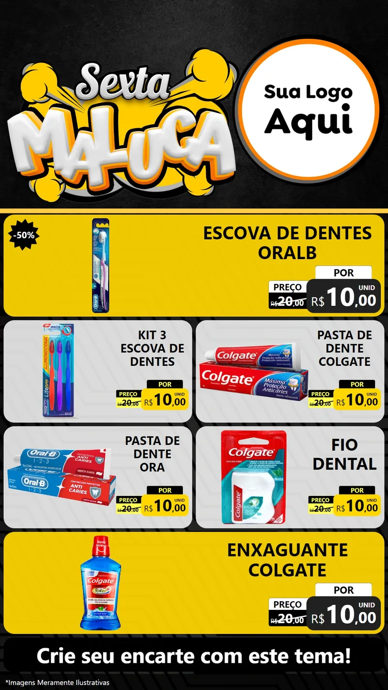 Modelo de TV para TV Vertical com o tema Sexta Maluca para Higiene Pessoal
