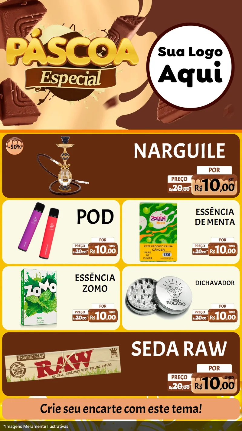 Modelo de TV para TV Vertical com o tema Páscoa Especial para Tabacaria