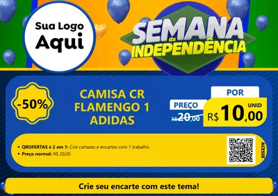 Modelo de Cartaz para Cartaz A4 Horizontal com o tema Semana da Independência para Roupas e acessórios
