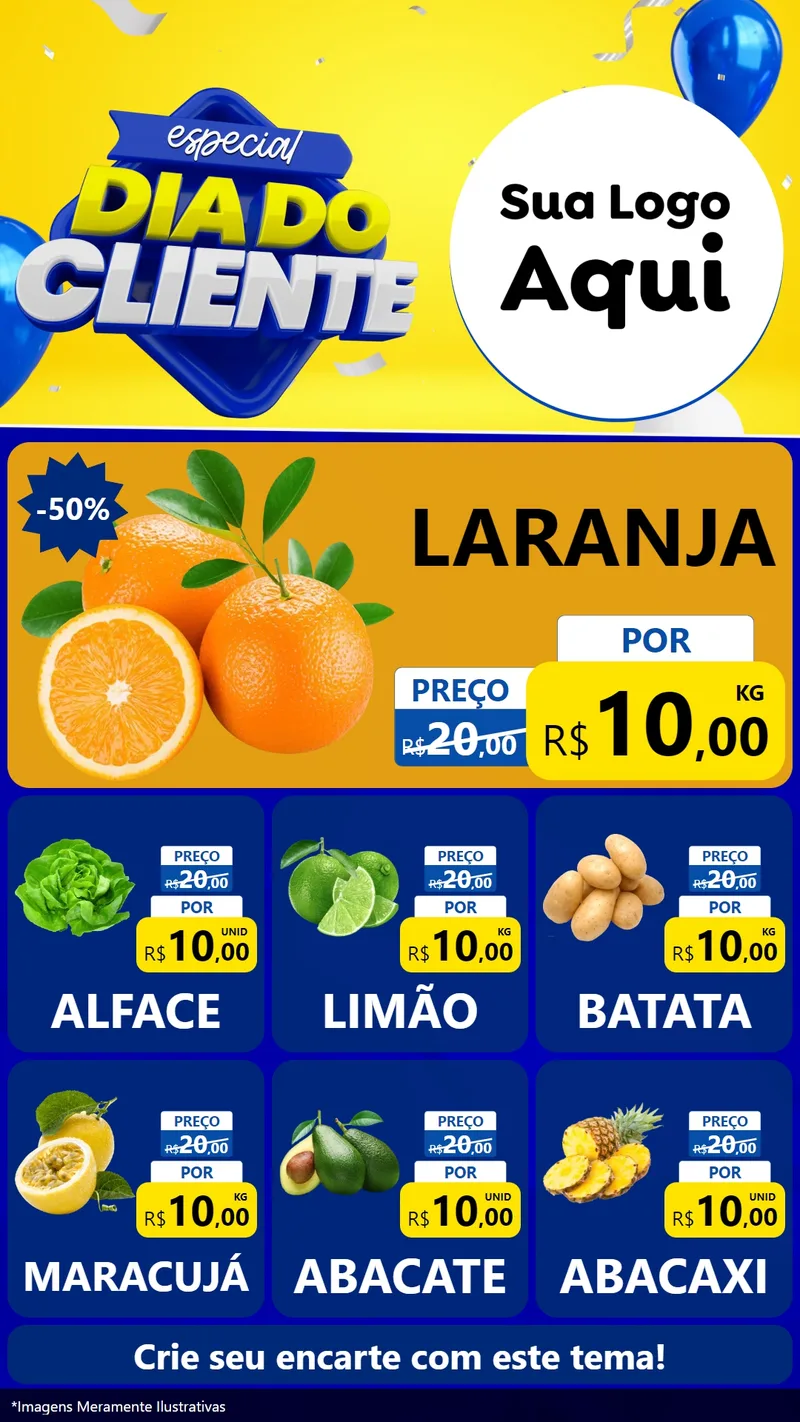 Modelo de Rede Social para Stories com o tema Especial Dia do Cliente para Hortifrúti