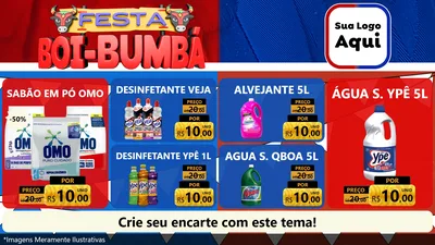 Modelo de TV para TV Horizontal com o tema Festa Boi Bumbá para Produtos de Limpeza