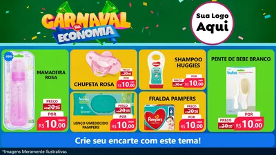 Modelo de TV para TV Horizontal com o tema Carnaval da Economia para Bebês