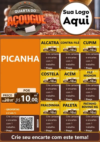 Modelo de Cartaz para Cartaz A4 Vertical com o tema Quarta do Açougue para Açougue