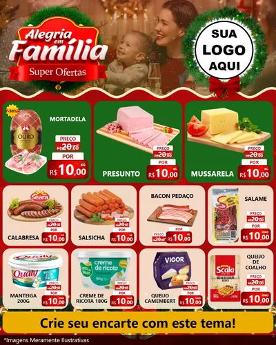Modelo de Rede Social para Feed Instagram com o tema Alegria Em Família - Super Ofertas para Frios e Laticínios