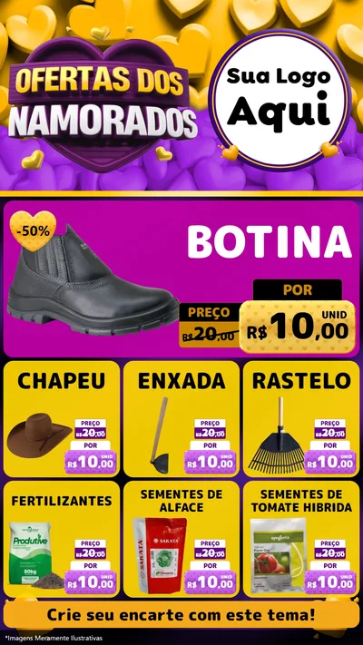 Modelo de Rede Social para Stories com o tema Oferta Dos Namorados para Agropecuária