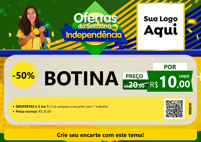 Modelo de Cartaz para Cartaz A4 Horizontal com o tema Ofertas da Semana da Independência para Agropecuária