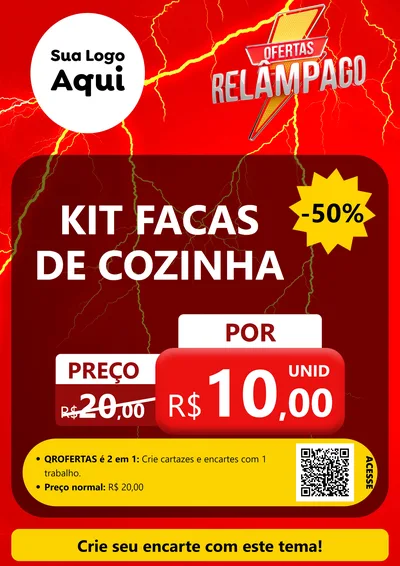 Modelo de Cartaz para Cartaz A4 Vertical com o tema Ofertas Relâmpago para Utilidades Domésticas