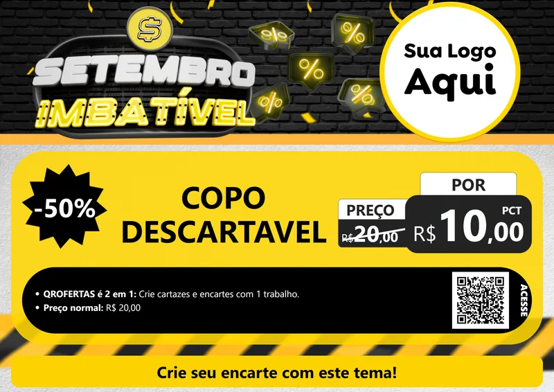 Modelo de Cartaz para Cartaz A4 Horizontal com o tema Setembro Imbatível para Embalagens