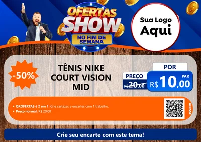 Modelo de Cartaz para Cartaz A4 Horizontal com o tema Ofertas Show No Fim De Semana para Calçados