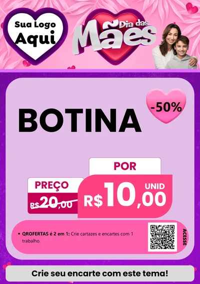 Modelo de Cartaz para Cartaz A4 Vertical com o tema Dia das Mães para Agropecuária