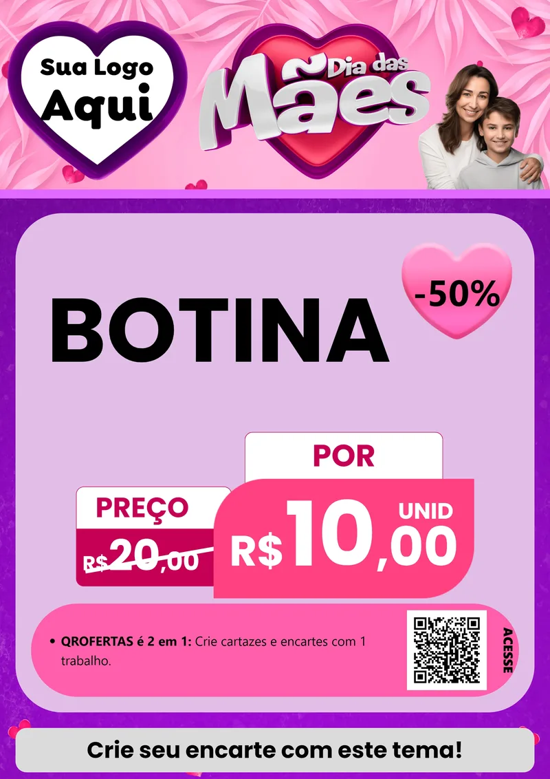 Modelo de Cartaz para Cartaz A4 Vertical com o tema Dia das Mães para Agropecuária