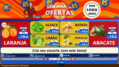 Modelo de TV para TV Horizontal com o tema Semana de Ofertas para Hortifrúti