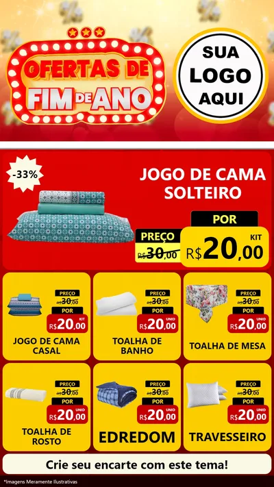 Modelo de Rede Social para Stories com o tema Ofertas de Fim de Ano para Cama, Mesa e Banho