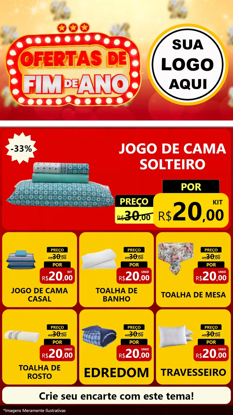 Modelo de Rede Social para Stories com o tema Ofertas de Fim de Ano para Cama, Mesa e Banho