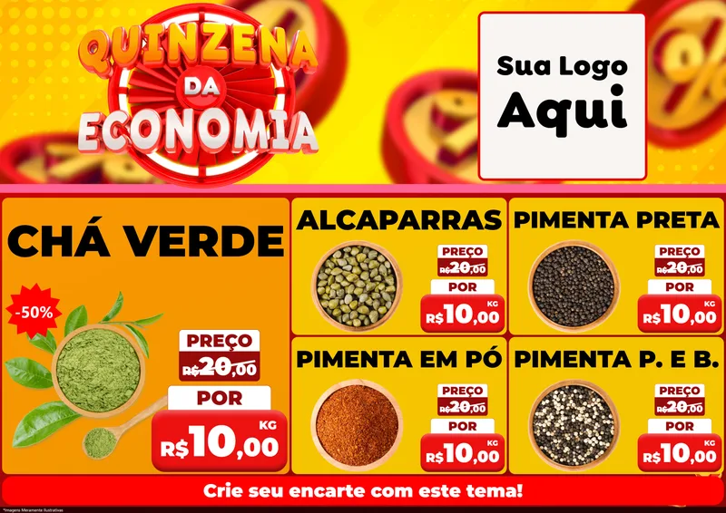 Modelo de Encarte para Encarte A4 Horizontal com o tema Quinzena Da Economia para Produtos Naturais